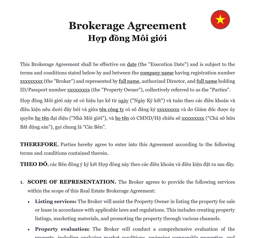 Brokerage agreement Vietnam 1