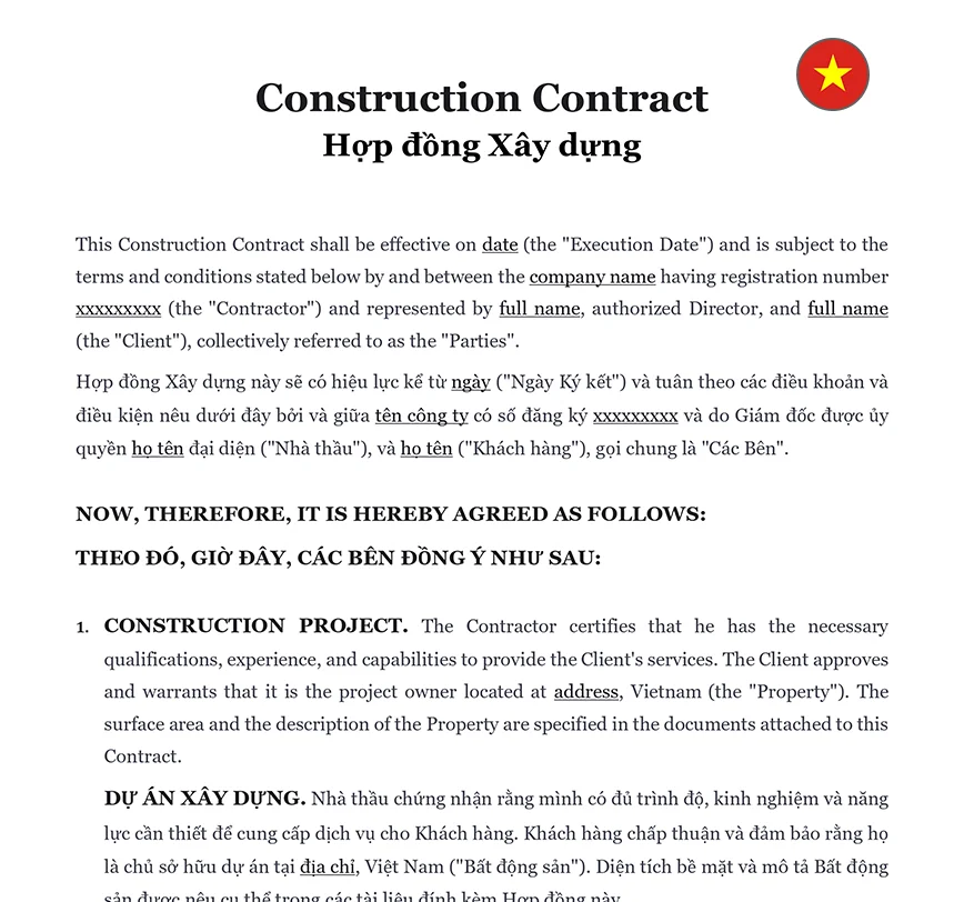 Construction contract Vietnam