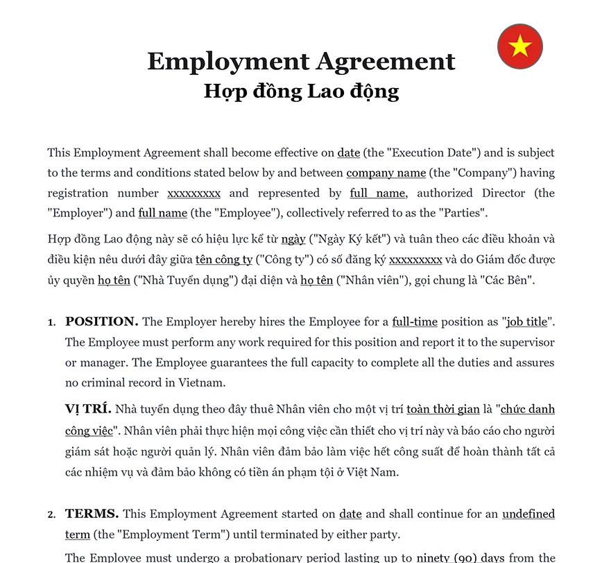 Employment contract Vietnam