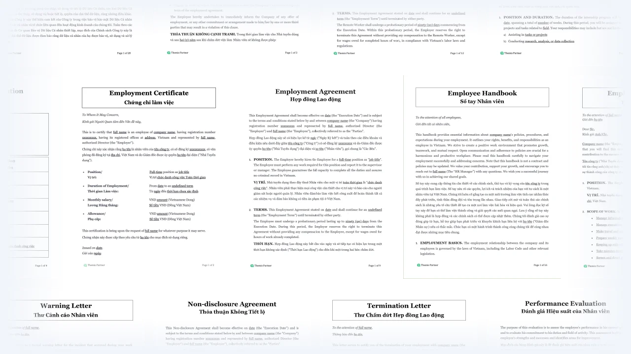 HR document templates