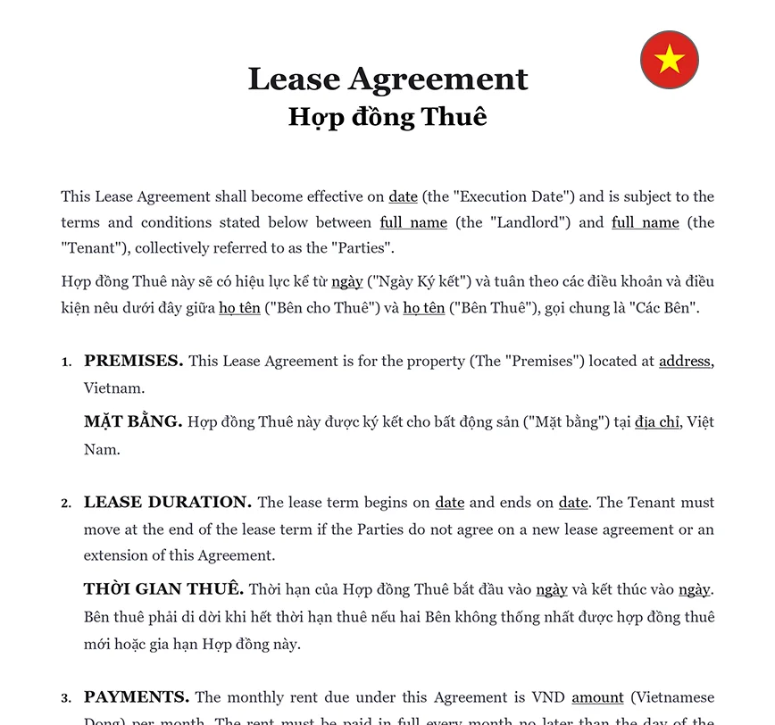 Lease agreement Vietnam