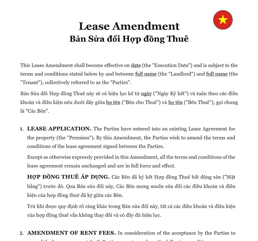 Lease amendment Vietnam