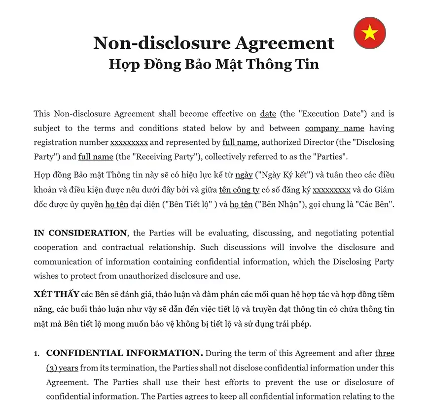 Non_disclosure agreement Vietnam