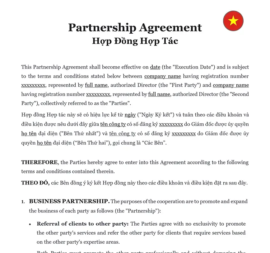 Partnership agreement Vietnam