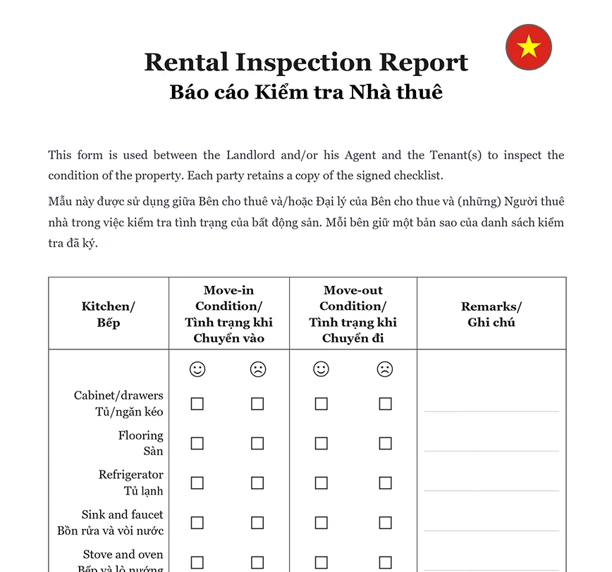 Rental inspection report Vietnam